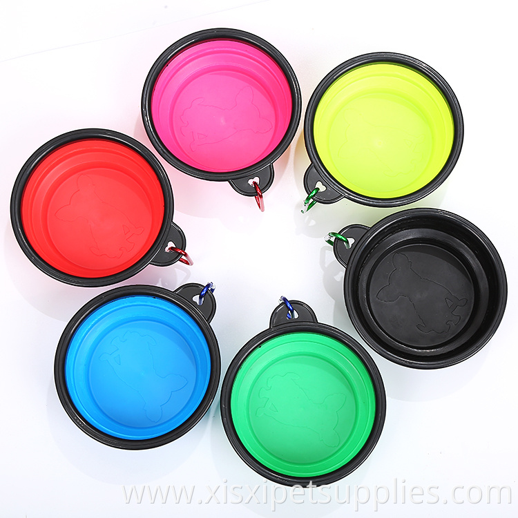hot sell amazon Collapsible Dog Bowl, Foldable Expandable Cup Dish for Pet Cat Food Water Feeding Portable Travel Bowl